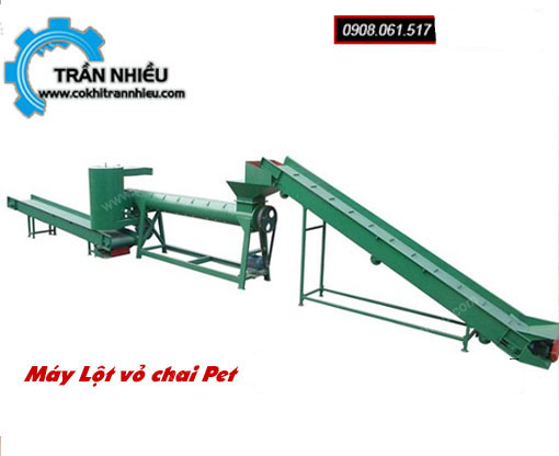 Máy lột nhãn chai PET